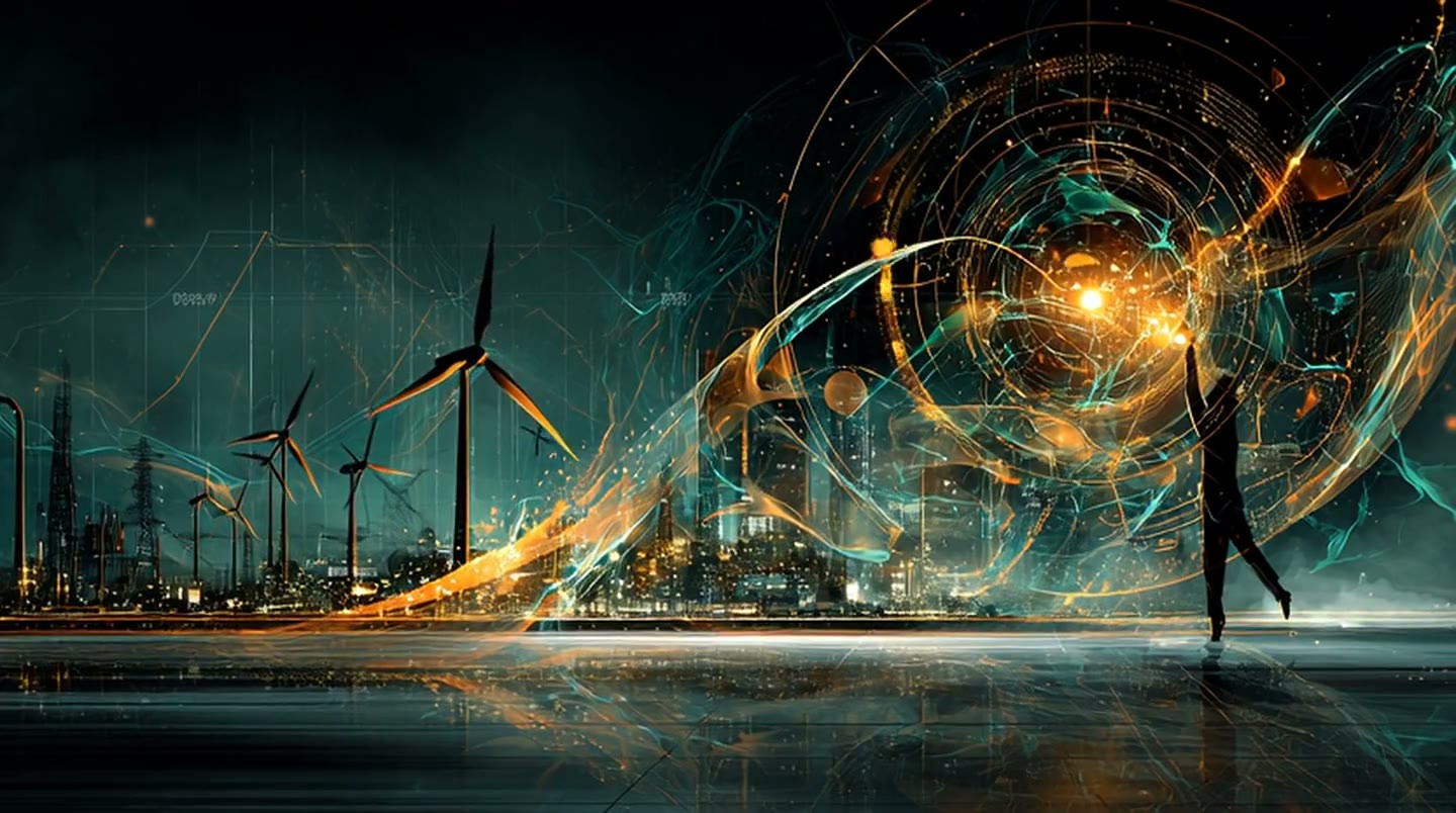 KI-Agent in der Energiebranche — abstrakte Visualisierung einer agentischen Schleife